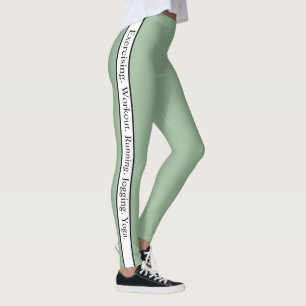 Personalised text l Modern sage green l Workout Leggings