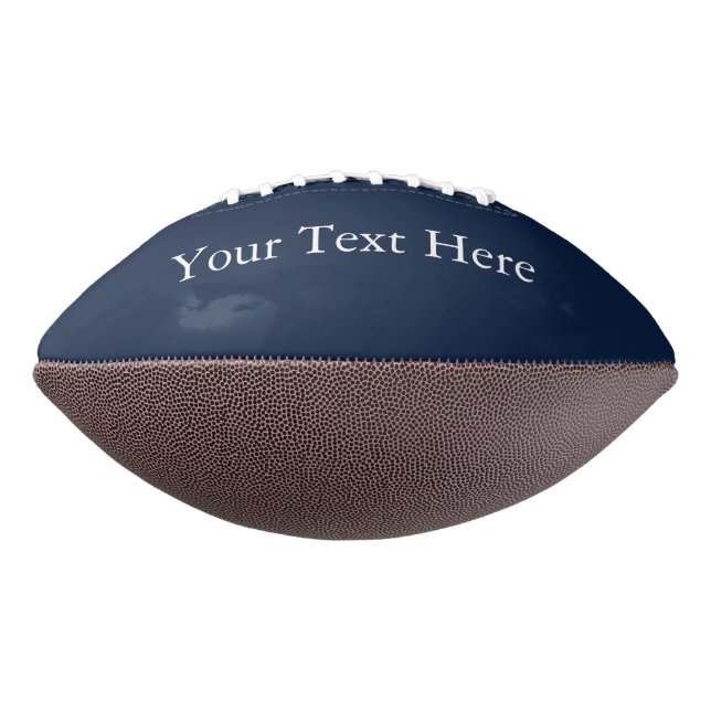 Personalised Text Navy Blue White Monogram Gift Football (Rotated 270)