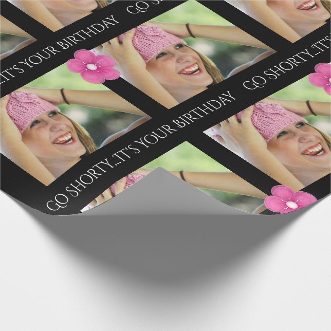 Personalised Text & Photo Birthday/Any Occasion Wrapping Paper (Corner)