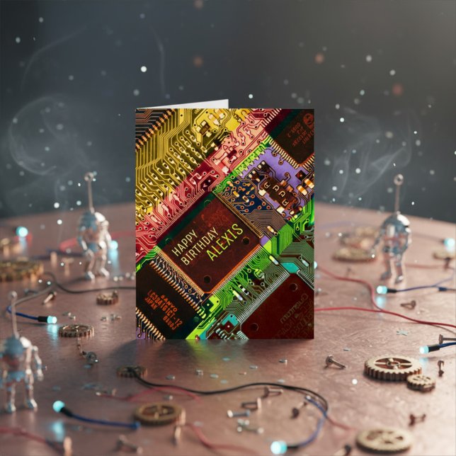 Personalised Text & Photo Geeky Fun Birthday Card (Creator Uploaded)