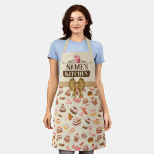 Personalised Text, Watercolor Cupcake and Dessert  Apron