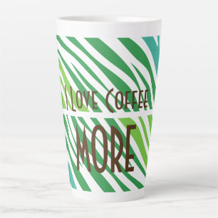 Personalised text with green shades print latte mug