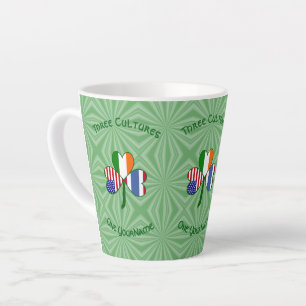 Personalised Thailand Ireland USA Shamrock Flag  Latte Mug
