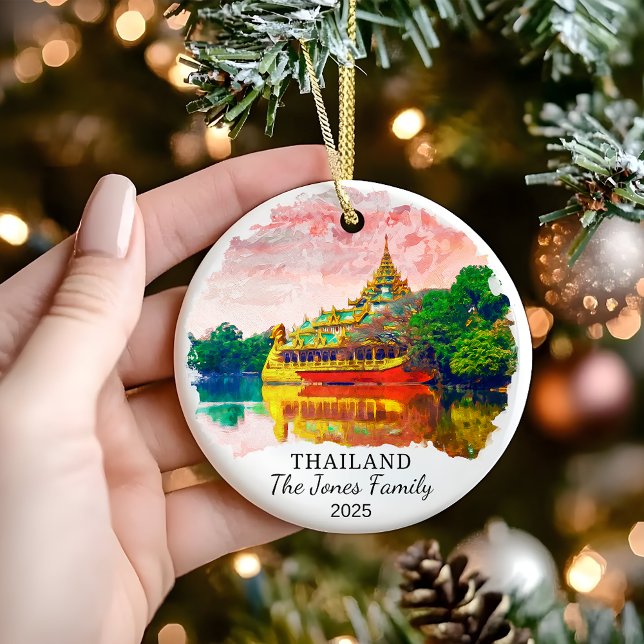 Personalised Thailand Ornament, Thailand Gift Ceramic Ornament (Creator Uploaded)
