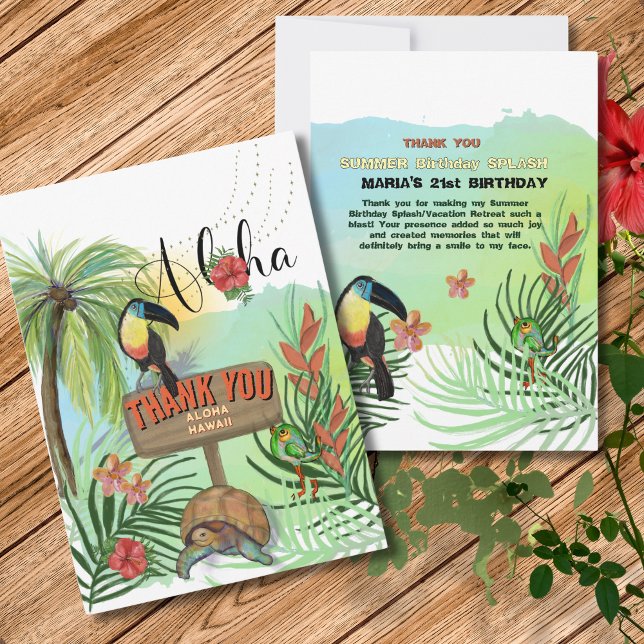 Personalised THANK YOU ALOHA HAWAII card (Personalized THANK YOU ALOHA HAWAII card )