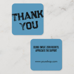 Personalised Thank You Blue Street Style Grunge Square Business Card