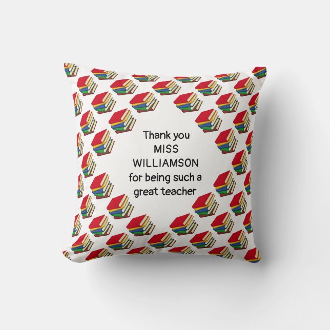 Personalised THANK YOU Books | Teacher Cushion (Front)