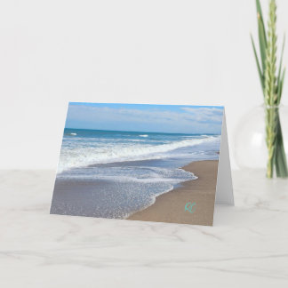Personalised thank you card beach blank inside