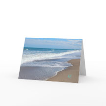 Personalised thank you card beach blank inside