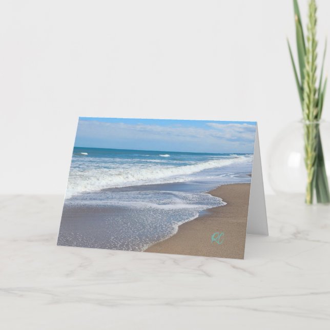 Personalised thank you card beach blank inside (Front)