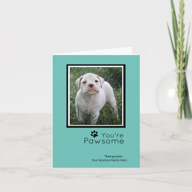 Personalised Thank You Cards- Cute Boxer Puppy Holiday Card (Front)