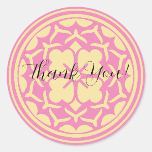 Personalised Thank You Clover Classic Round Sticker