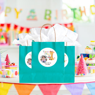 Personalised Thank You - Cute Safari-Animal Themed Classic Round Sticker