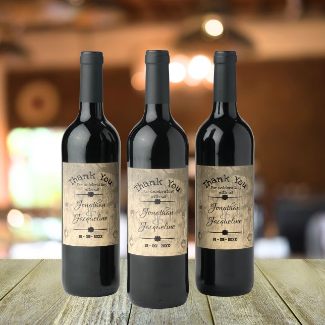 Personalised 'Thank You For Celebrating With Us' Wine Label ('Thank You For Celebrating With Us' - Personalized Wine Bottle Labels.)