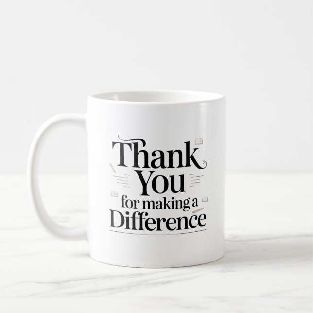Personalised Thank You For Making a Difference Coffee Mug (Left)