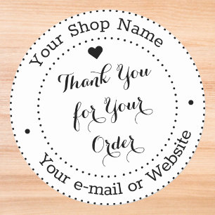 Personalised Thank You for Your Business Order Classic Round Sticker