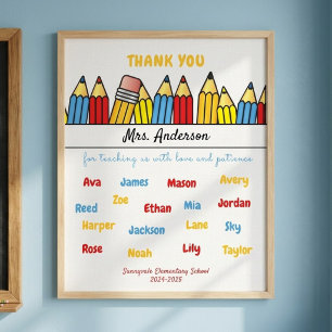 Personalised thank you gift for the teacher poster