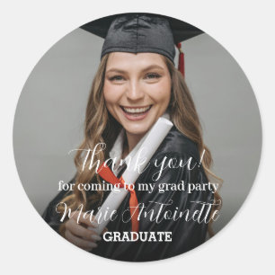 Personalised Thank you Graduation  Classic Round Sticker