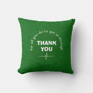 Personalised THANK YOU Health Heroes GREEN Cushion
