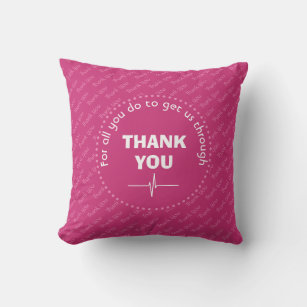 Personalised THANK YOU Health Heroes PINK Cushion