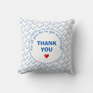 Personalised THANK YOU Health Heroes WHITE Cushion