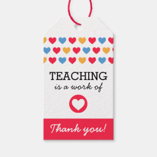 Personalised Thank You Hearts Gift Tag for Teacher