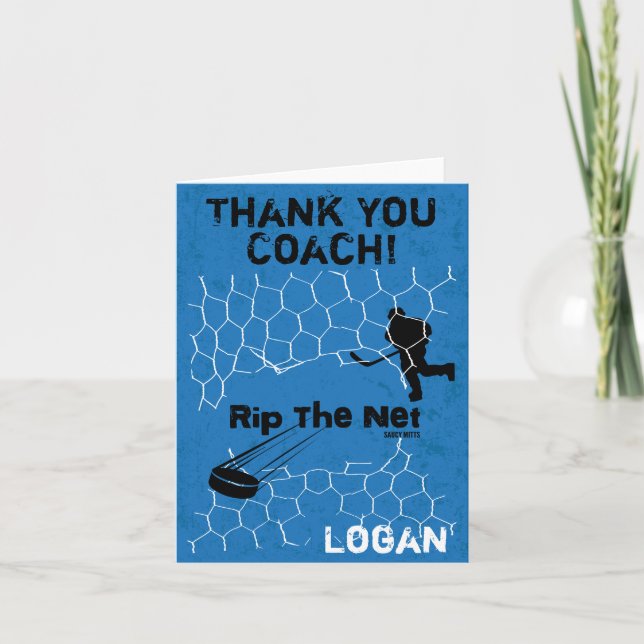 Personalised Thank You Hockey Coach Rip the Net (Front)