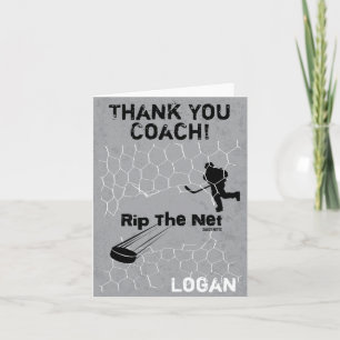 Personalised Thank You Hockey Coach Rip the Net Card