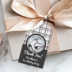 Personalised Thank You Modern Tartan Ice Skating Gift Tags