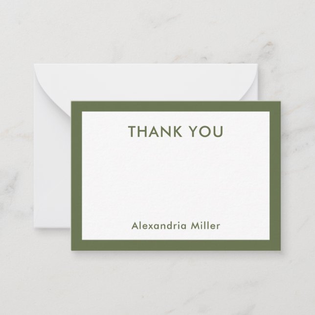 Personalised Thank You Note Card with Name Olive (Front)