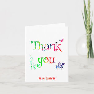 Personalised Thank You notes, Rainbow Letters (3)