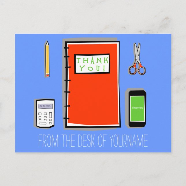 Personalised Thank You Postcard Horizontal (Front)