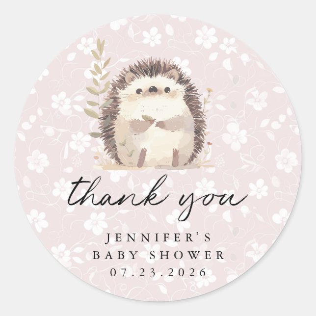 Personalised Thank You Round Stickers (Front)