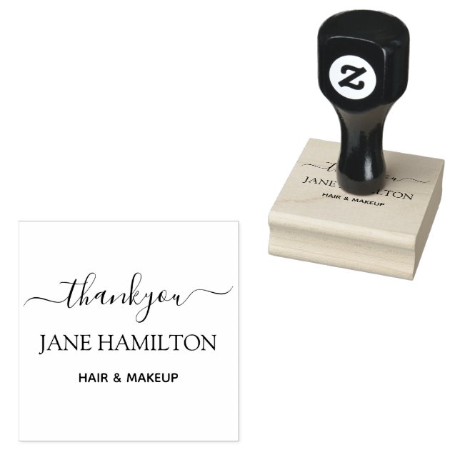 Personalised Thank You Rubber Stamp (Stamped)