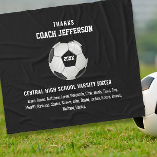 Personalised Thank You Soccer Coach Gift Custom Fleece Blanket