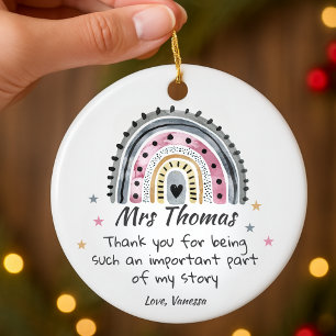 Personalised Thank You Teacher Appreciation Gifts Ceramic Ornament