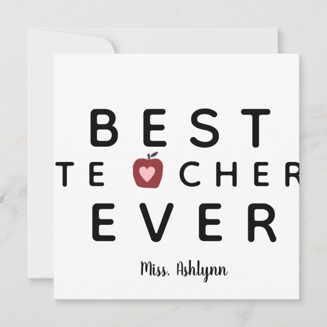 Personalised Thank You Teacher Card (Front)