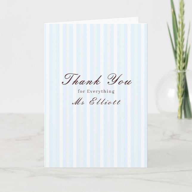 Personalised Thank You Teacher Card Bluebell (Front)