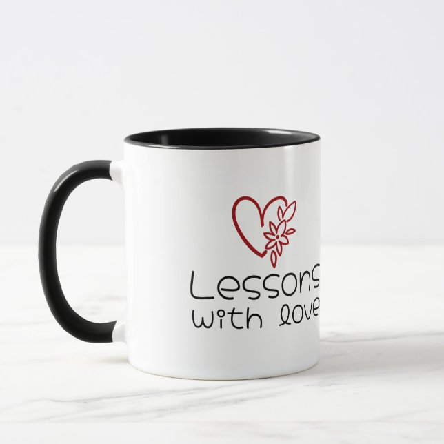 Personalised Thank You Teacher Heart Frame Mug (Left)