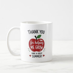 Personalised Thank You Teacher Helping Me Grow Coffee Mug