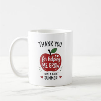 Personalised Thank You Teacher Helping Me Grow Coffee Mug