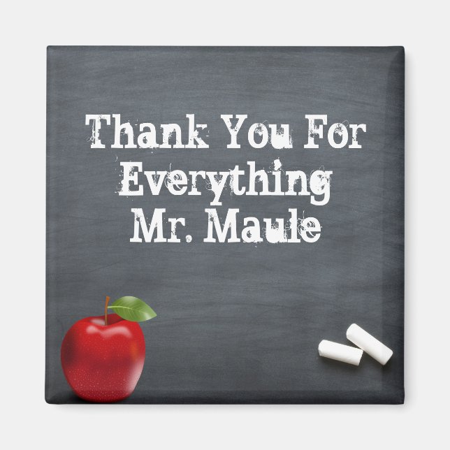 Personalised Thank You Teacher Magnet (Front)