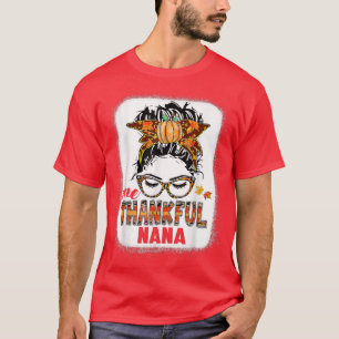 Personalised Thankful Nana Fall Leaves Autumn Than T-Shirt