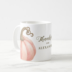 Personalised Thankful Pumpkin Thanksgiving Name Coffee Mug
