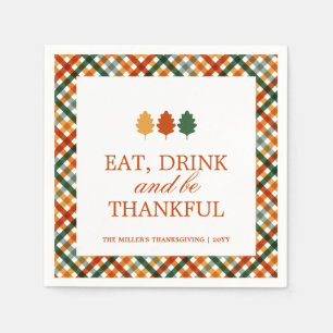 Personalised Thankful Thanksgiving Dinner Napkin