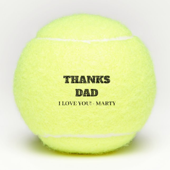 Personalised Thanks Dad Tennis Balls (Front)