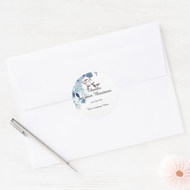 Personalised Thanks For your Business Classic Round Sticker (Envelope)
