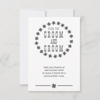 Personalised Thanks from the Groom and Groom Thank You Card