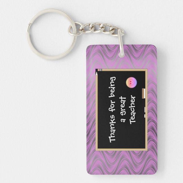 Personalised Thanks to Teacher Key Ring (Front)