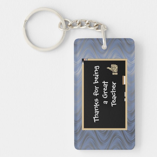 Personalised Thanks to Teacher Key Ring (Front)